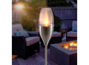 4260657632054 - Solar led Gartenfackel Luanda Edelstahl Solarleuchte Garten 102865