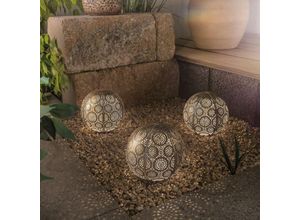 4260657633587 - Solarkugel Ambrosia 3er set Ø15 cm mit Ornamenten messing antik 103030 - Esotec 4260657633587 - Solarkugel Ambrosia 3er set Ø15 cm mit Ornamenten messing antik 103030 - Esotec