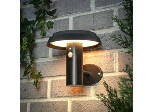 4260657636496 - Solar Wandleuchte für außen Sophia cct Edelstahl-Halterung LiFePO4 Akku pir Bewegungsmelder led Wandlampe Solar Außenleuchte Gartenbeleuchtung