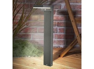 4260657636533 - esotec Solarleuchte für außen Stella 80 Aluminium LIFEPO4 Akku PIR Bewegungsmelder LED Standleuchte Außenleuchte Gartenbeleuchtung Gartendeko metall
