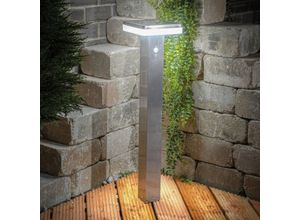 4260657636557 - esotec Solarleuchte für außen Balou 84 CCT Edelstahl LIFEPO4 Akku PIR Bewegungsmelder LED Standleuchte Außenleuchte Gartenbeleuchtung Gartendeko