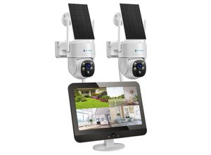 4260657861591 - LUVISION Dual WLAN PTZ Überwachungssystem mit LED Monitor 4MP Solar PTZ Überwachungskamera Mikrofon Sirene Smarte Nachtsicht