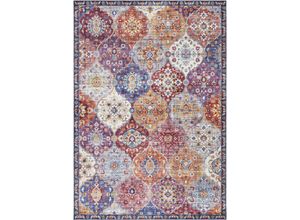 4260659061012 - Teppich ELLE DECORATION Kashmir Ghom Teppiche Gr B L 160 cm x 230 cm 5 mm 1 St bunt (multi) Esszimmerteppiche Orientalisch Orient Kurzflor Vintage Wohnzimmer Schlafzimmer