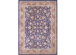 4260659061616 - Teppich ELLE DECORATION Keshan Maschad Teppiche Gr B L 160 cm x 230 cm 5 mm 1 St blau (navy) Esszimmerteppiche Orientalisch Orient Kurzflor Vintage Wohnzimmer Schlafzimmer