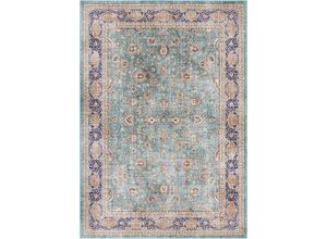 4260659061654 - Teppich ELLE DECORATION Keshan Maschad Teppiche Gr B L 120 cm x 160 cm 5 mm 1 St grün (jade) Orientalische Muster Orientalisch Orient Kurzflor Vintage Wohnzimmer Schlafzimmer