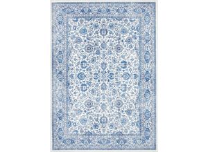 4260659061760 - Teppich ELLE DECORATION Keshan Maschad Teppiche Gr B L 160 cm x 230 cm 5 mm 1 St blau (saphirblau) Esszimmerteppiche Orientalisch Orient Kurzflor Vintage Wohnzimmer Schlafzimmer