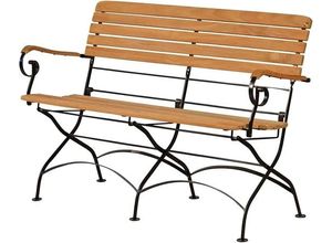 4260661712704 - Kai Wiechmann Gartenbank Premium Teak Bank mit Stahlgestell wetterfeste Teak Si