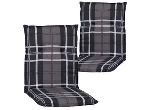 4260661939538 - NYVI Gartenstuhl-Auflage Barcelona – Niedriglehnerauflage für Gartenstühle Anzahl2er Set DessinAnthrazit   Weiß   Grau Karo