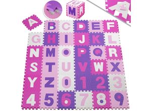 4260663280010 - KIDIZ® 86 teilige Puzzlematte Kinderspielteppich Spielmatte Spielteppich Schaumstoffmatte Kinderteppich Puzzle Zahlen und Buchstaben Schutzmatte