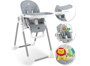 4260663283202 - KIDIZ® 3in1 Hochstuhl Kinderhochstuhl inkl Spielbügel  Babyliege  Kombihochstuhl Babyhochsitz 7 höhenverstellbar Verstellbare Rückenlehne  mitwachsend ab 0 Monate bis 6 Jahre Babystuhl