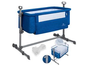 4260663285930 - KESSER® Zustellbett Hubi 3in1 Baby Beistellbett Reisebett Babybett mit weich Matratze mit Rollen Kinderbett 5-fach Höhenverstellung Faltbare Seitenwand für zu Hause und unterwegs