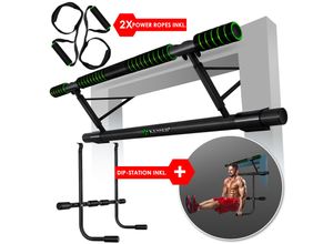 4260663286074 - KESSER® 4in1 Premium Klimmzugstange inkl DIP-Station & Power Ropes klappbare Türreck sichere Türrahmen einhängen Montage zu Hause ohne Schrauben Pull Up Bar für Crossfit 4260663286074 - KESSER® 4in1 Premium Klimmzugstange inkl DIP-Station & Power Ropes klappbare Türreck sichere Türrahmen einhängen Montage zu Hause ohne Schrauben Pull Up Bar für Crossfit