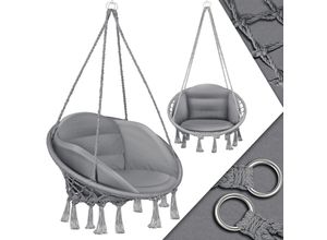 4260663286678 - KESSER® Hängesessel mit Kissen - Chill Hängestuhl zum Aufhängen für Erwachsene & Kinder Hängematte bis 150 kg Hängesitz Aufhängung Indoor & Outdoor Wohn & Garten Terrasse