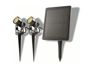 4260663510414 - Led Solar-Gartenleuchten-Set Simon 2x 1 w 70 lm 3000 k IP65 schwarz - Bold Lighting