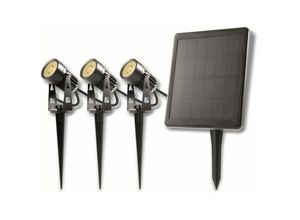 4260663510421 - BOLD LIGHTING LED Solar-Gartenleuchten-Set Simon 3x 1 W 70 lm 3000 K IP65 schwarz