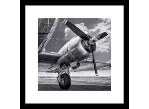 4260664199007 - Glasbild Black and White - Airplane I