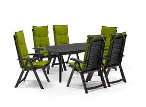 4260664382690 - Shaf Gartenlounge-Set Shaf Diningset Milano anthrazit 7 teilig mit Stühle Tisc