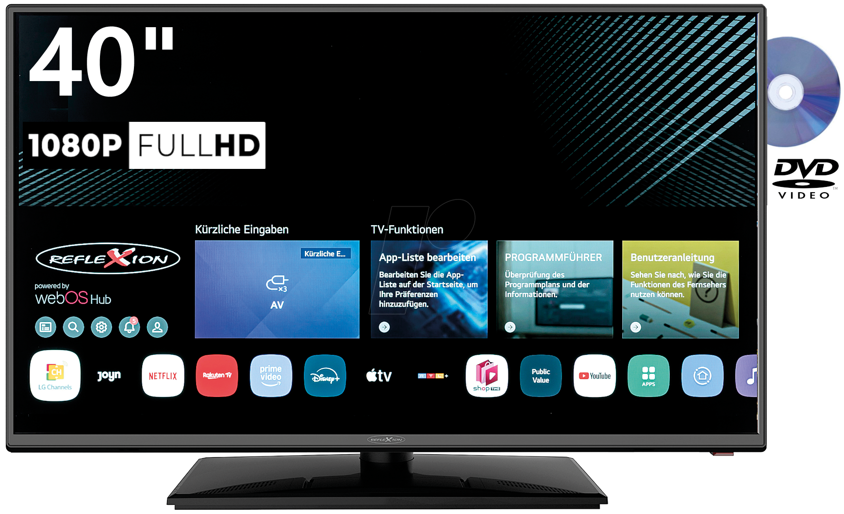 4260664981893 - RXN LDDW40IBT - Smart LED-TV 40 mit DVD-Player 4260664981893 - RXN LDDW40IBT - Smart LED-TV 40 mit DVD-Player