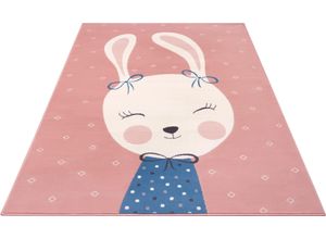 4260669876095 - Kinderteppich HANSE HOME Bunny Polly Teppiche Gr B L 160 cm x 220 cm 9 mm 1 St rosa Kinder Kinderzimmerteppiche