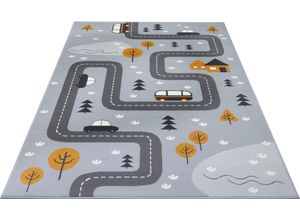 4260669876309 - Kinderteppich HANSE HOME Dream Street Teppiche Gr B L 160 cm x 220 cm 9 mm 1 St gelb (grau gelb senf) Kinder Kinderzimmerteppiche