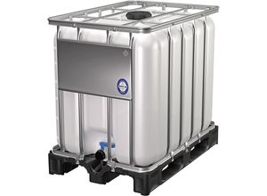 4260670620021 - IBC Container 600 Liter HDPE stapelbar Auslaufventil auf Kunststoffpalette B 1200 x T 800 x H 1013 mm