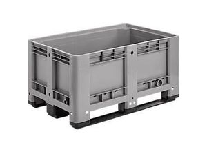 4260670629185 - Industriebox Euronorm Volumen 330 l bis 450 kg stapelbar mit 3 Kufen geschlossen L 1200 x B 800 x H 600 mm Polyethylen grau