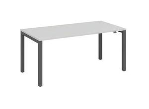 4260672333660 - fm Catro Schreibtisch weiß anthrazit metallic rechteckig 4-Fuß-Gestell grau 2000 x 800 cm