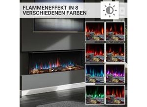 4260672442485 - RICHEN Elektrokamin Athena 52 Elektrischer Einbaukamin mit 3D-Flammeneffekt Elektroheizung 2000W integrierte Knisterfunktion LED-Beleuchtung