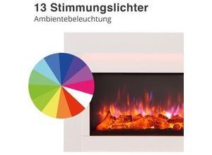 4260672444045 - Elektrokamin Castor Elektrischer Standkamin mit 3D-Flammeneffekt Heizung 2000 w  LED-Beleuchtung Fernbedienung programmierbar Timer Thermostat