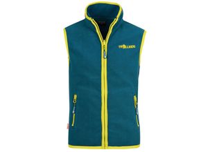 4260672621965 - TROLLKIDS - Fleece-Weste KIDS ARENDAL VEST in petrol lime Gr176