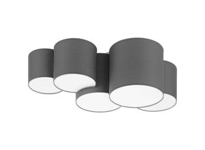 4260677174534 - Famlights - Deckenleuchte Alea aus Stoff in Grau 5x E27 - grey