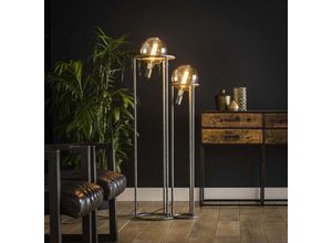 4260677174794 - Stehleuchte Leia in Silber E27 2-flammig [Gebraucht - Wie Neu] - grey - Famlights