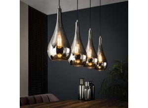 4260677174848 - Pendelleuchte Emilio in Chrom E27 4-flammig - grey - Famlights