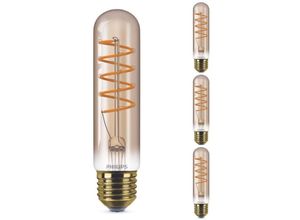 4260677176552 - Led Lampe ersetzt 25W E27 Röhrenform T32 gold warmweiß 250 Lumen dimmbar 4er Pack - yellow - Philips