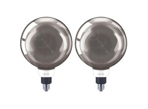 4260677176606 - Led Lampe ersetzt 25W E27 Globe G200 grau warmweiß 200 Lumen dimmbar 2er Pack - grey - Philips