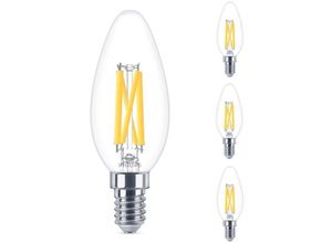 4260677177078 - Led Lampe ersetzt 60 w E14 Kerzenform B35 klar warmweiß 810 Lumen dimmbar 4er Pack - transparent - Philips