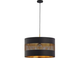 4260677178099 - Pendelleuchte Nino in Schwarz und Gold E27 1-flammig - black - Famlights