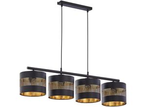 4260677178105 - Famlights - Pendelleuchte Nino in Schwarz und Gold E27 4-flammig - black