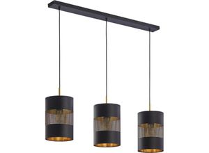 4260677178129 - Famlights - Pendelleuchte Annelie in Schwarz und Gold E27 3-flammig - black