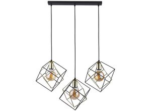 4260677178181 - Pendelleuchte Elara in Schwarz und Gold E27 3-flammig [Gebraucht - Wie Neu] - black - Famlights