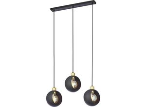 4260677178198 - Pendelleuchte Jamal in Schwarz und Gold E27 3-flammig - black - Famlights