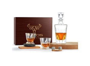 4260677791205 - Echos - Whiskyset Whiskygläser 9-Teiliges Whiskeyset 8 Granitsteine + Zange