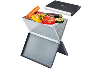 4260677791915 - Steinborg Klappgrill Laptopgrill Campinggrill Hitzebeständig schwarz