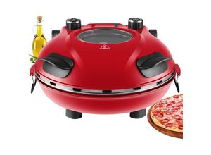 4260677793490 - Pizzaofen elektrisch mit 32 cm Pizzastein Timer 5 Stufen 1200 Watt 390°C Pizzabackofen Pizza-Backstation Elektrischer Pizzagrill Pizzabackmaschine