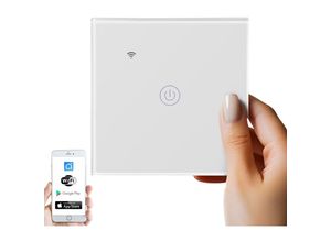 4260677793605 - Wlan Smart Touch Lichtschalter Glas 24GHz TouchSchalter Smart Life App Alexa und Google Home 1 Schaltausgang - Echos