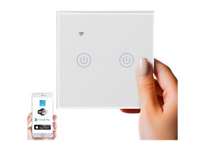 4260677793612 - Echos - Wlan Smart Touch Lichtschalter Glas 24GHz TouchSchalter Smart Life App Alexa und Google Home 2 Schaltausgänge