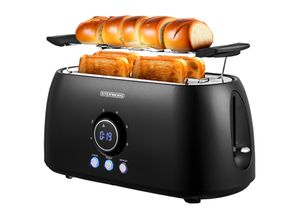 4260677793681 - Steinborg 4 Scheiben XXL Toaster Digitales Display m Brötchenaufsatz