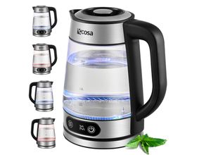 4260677794572 - Ecosa Glas Wasserkocher m Temperatureinstellung 18L 2200W