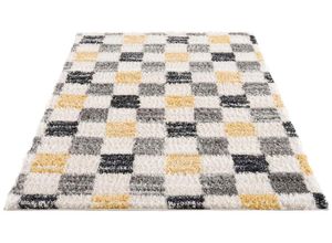 4260679083568 - Hochflor-Teppich CARPET CITY Pulpy 554 Teppiche Gr B L 240 cm x 340 cm 30 mm 1 St grau Esszimmerteppiche besonders weich Karo-Optik ideal für Wohnzimmer & Schlafzimmer