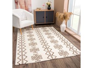 4260679088143 - Teppich CARPET CITY April 0608 Teppiche Gr B L 200 cm x 290 cm 10 mm 1 St beige (creme) Esszimmerteppiche Boho-Teppich besonders weich Hochflor